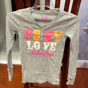 PS My Love Gray Long Sleeve Kids Tee